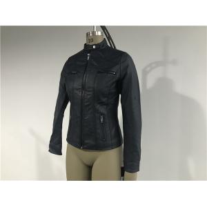 Ink Upstyled Ladies Faux Leather Jacket Triple Needle Topstitching Tw77491