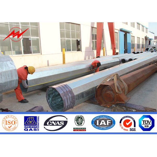 Buy 75FT Philippines NGCP Standard Galvanized Steel Pole With 4-5mm Thickenss at wholesale prices