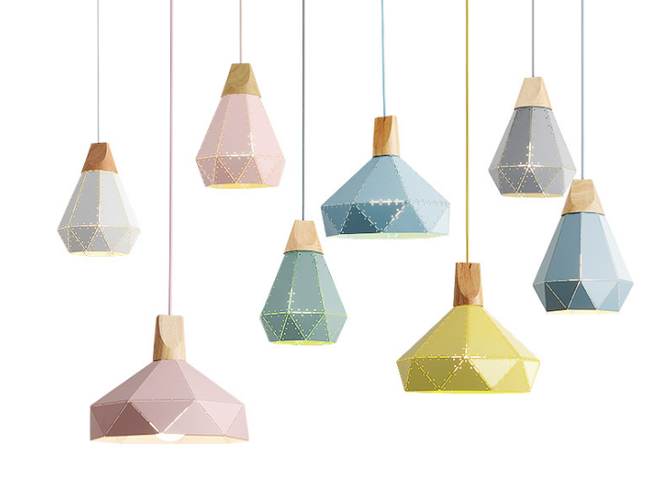 European Wood Iron Modern Pendant Light Lamp For Dining Room Living Room Hotel