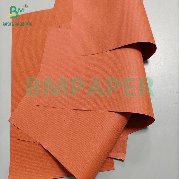 40gsm MG Red Wax Striped Kraft Paper For Pears And Other Fruit Packing