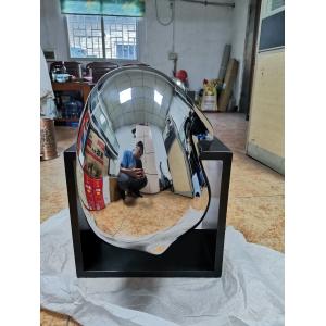 Mirror Abstract Garden Panda Statue , Window Climbing Welded Animal Sculptures