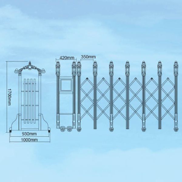 SUS304 Electric Retractable Door Aluminum Folding Factory Gate