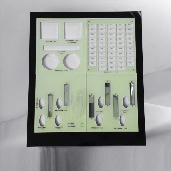 Acrylic Makeup Organizer for Powder Mat Compartment Plexiglass Cosmetics Eyelash Display Stand