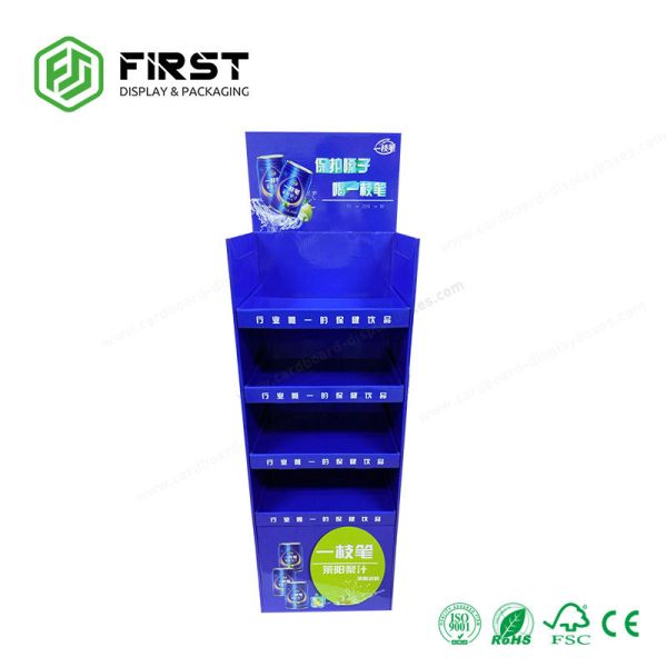 Custom Made Cardboard Display Retail Promotion Corrugated Floor Paper Display Stand For Supermarket