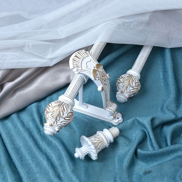 Retro Style Pipe Curtain Rods 28mm Resin Cup Shape