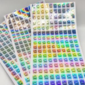 Square Anti Counterfeit Labels Sheet Gold Hologram Sticker Printing