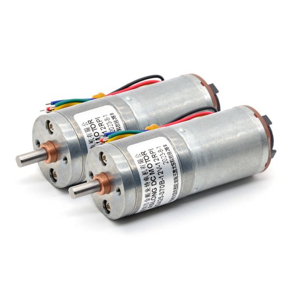 ASLONG Small DC Hall Encoder Motor JGA25-370B 37mm 6/12V 8.6-1363RPM High Torque