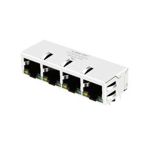 Quality LPJ46404ADNL 10/100 Base-T Tab Down Yellow/Green LED 1x4 Port Ethernet RJ45 Connectors for sale