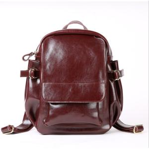 Retro Backpacks Cowhide Double Shoulder Bags Genuine Leather Travelling Bag