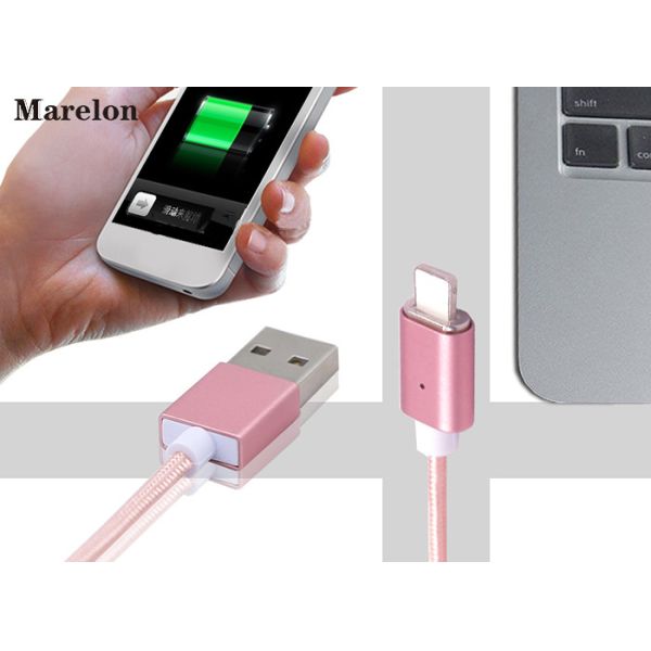 Fast Charging Magnetic USB Data Cable Micro 8 pin USB Cable for Iphone / Xiaomi