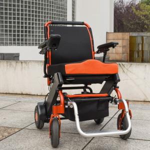 Lithium Battery Lightweight Electric Wheelchair Foldable With Rigid PU Tyre