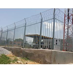 Industrial 6ft Height Tower Fencing With Triangle Spear Top