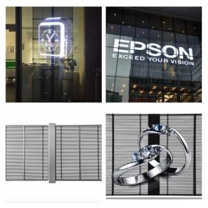P8mm Frameless LED Mesh Display Glass Window Media Mesh Facade IP68