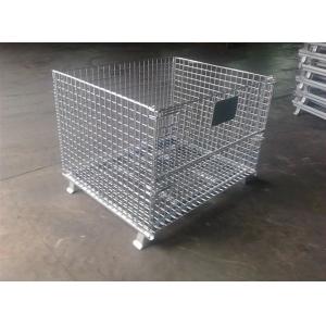 Foldable 4 Layers Wire Guage 6.0mm Wire Mesh Container Zinc Plated