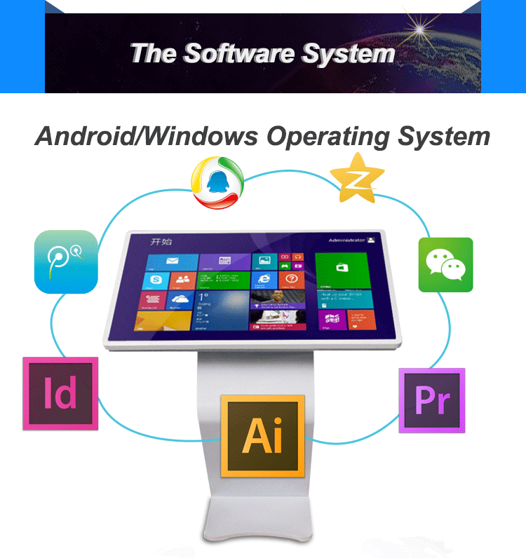Advertisement Multi Touch Surface Table , Full HD Touch Screen Desk Totem Kiosk
