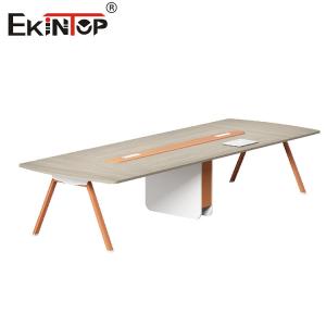 Discounted Modern Style Walnut Conference Table With Metal Legs