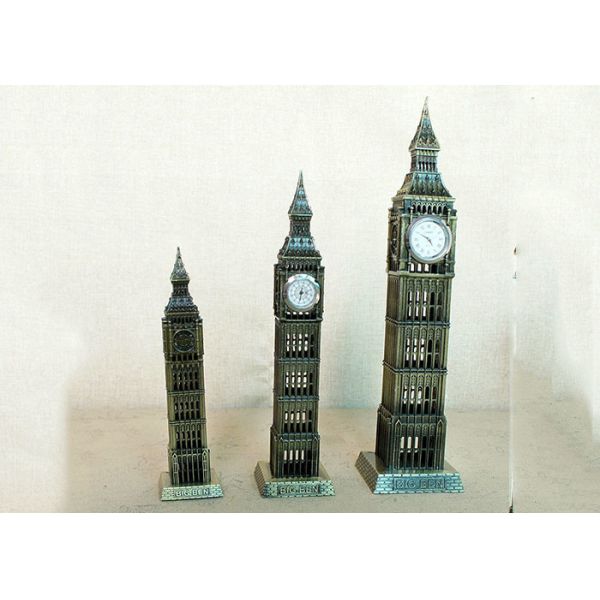 Buy Home Decor DIY Craft Gifts London Famous Big Ben Clock Statue Iron Material at wholesale prices
