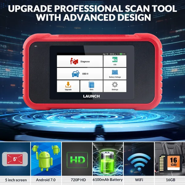 2024 New- LAUNCH X431 CRP123E V2.0 Car OBD2 Diagnostic Tools Auto OBD Scanner ABS SRS Engine AT+ 7 Reset Service Free Up