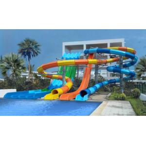 Outdoor Fiberglass Water Park Slide with 6-8mm Thickness Customized Size and
