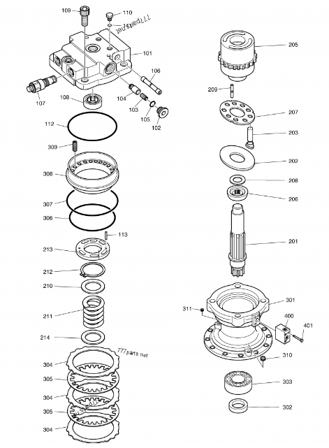 Excavator Hydraulic Slewing Motor DX255 K1007950A Swing Motor For Doosan