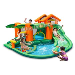 Quality Tropical Play Center Jump Castle / Inflatable Water Slide For Kids In Summer for sale