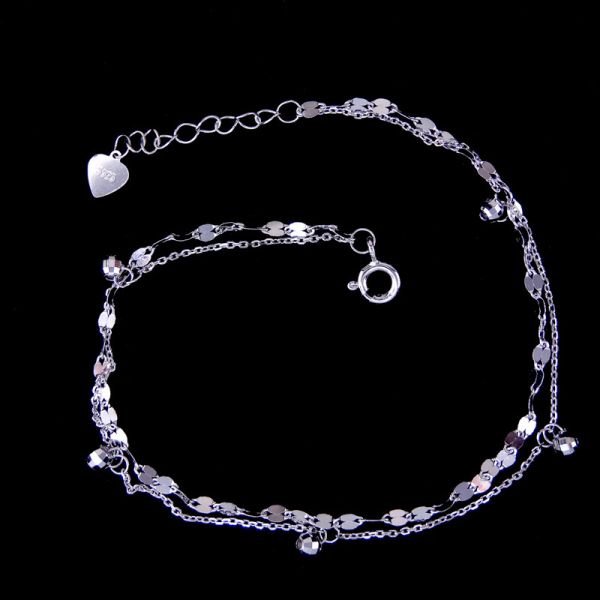 Buy Customized Plain Silver Bracelet / Extension Chain Silver Ankle Bracelet at wholesale prices