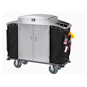 Small Room Service Trolley with Heavy Duty Refuse Bag Stainless Steel Powder - Epoxy Finish