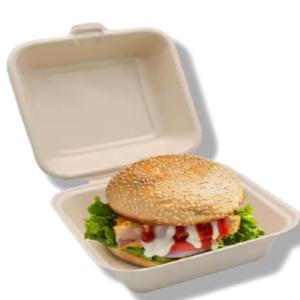 Sustainable 6Inch Bagasse Burger Box