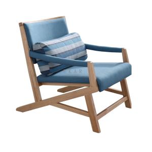 China Ash Solid Wood Fabric Leisure Chair Living Room on sale