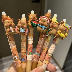 Cartoon Cute Stationery Labubu Kitty Pressing Erasable Gel Ink Pens
