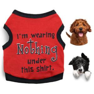 China Dog Clothes 8 Patterns Classic Lightweight Breathable With Funny Letters on sale