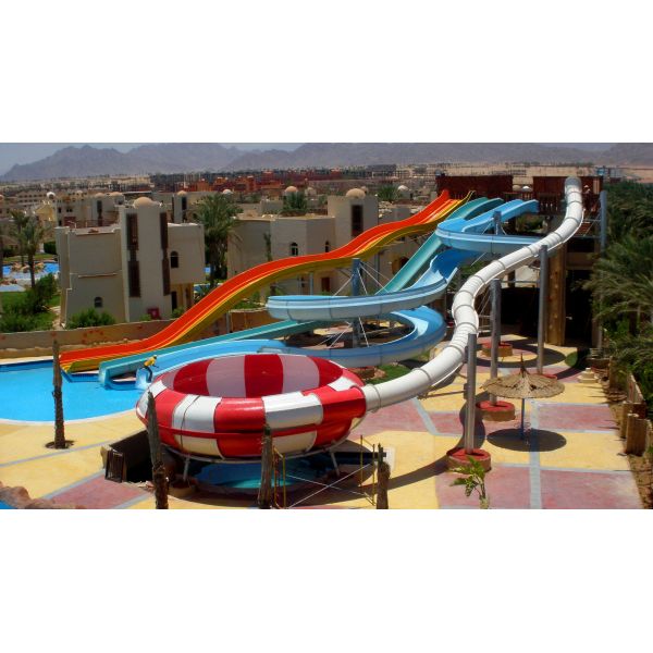 Fiberglass Material Bowl Water Slide Commercial Playground Equipment 15kW Power