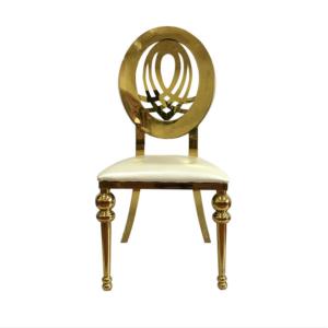 China Hot sale Wedding Party Golden Stainless Steel Phoenix Dining Chair on sale