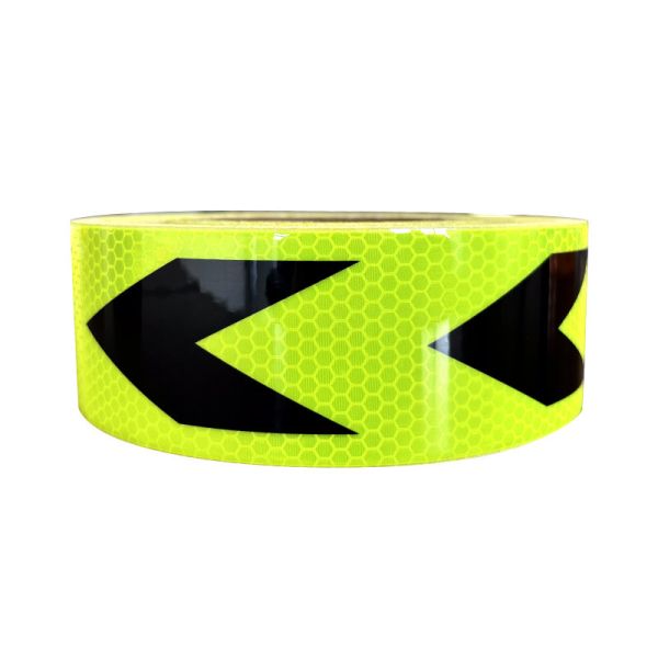 Fluorescent Yellow Green Arrow Honeycomb Reflective Tape For Vehicle Safety