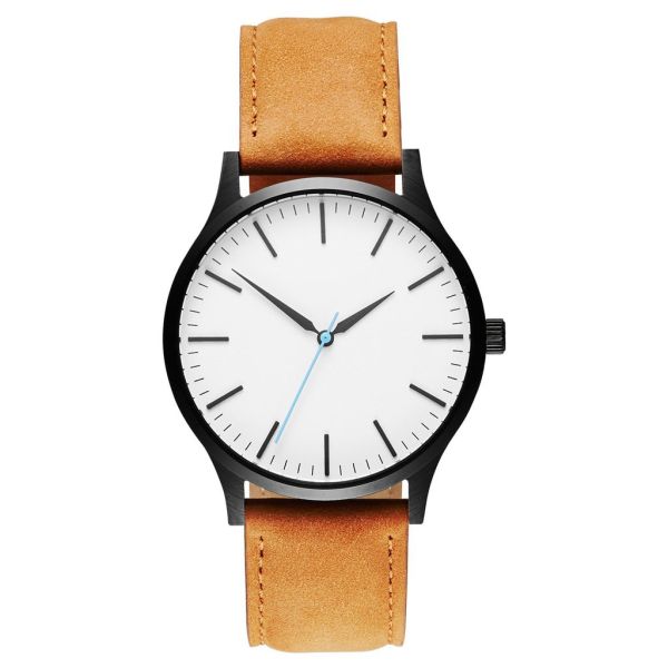 Buy Custom Mens Stainless Steel Watches Leather Strap / Japanese Quartz at wholesale prices