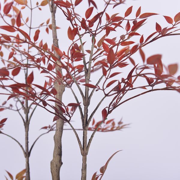 Wholesale Bonsai Red Green Variegated Artificial Plant Nandina Greenery Silk Heavenly Bamboo For Home Garden Outdoor Decor