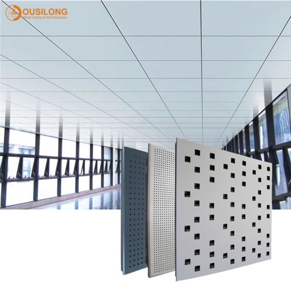 Decorative Metal Ceiling Panel , Clip In Ceiling With Fireproof Nonwoven