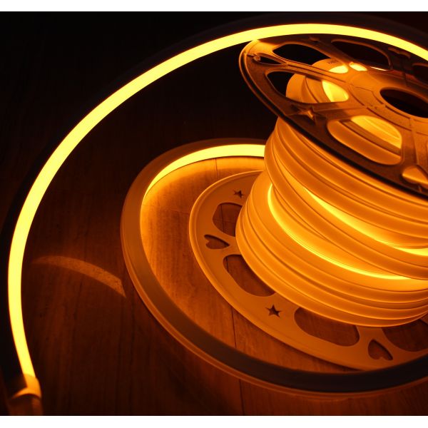 top view square flat neon flex 220v yellow led neon tube for building IP68 120SMD/M