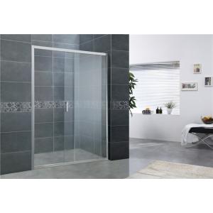 Adjustable Bright Silver Sliding Shower Screens Aluminum Alloy Without Wall Profiles