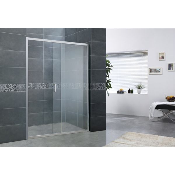 Adjustable Bright Silver Sliding Shower Screens Aluminum Alloy Without Wall