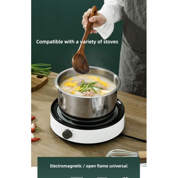 Hot Selling Kitchen 5 Pcs Cooking Pot 410 Stainless Steel Cookware Set Kitchen Soup Stock Pot Set