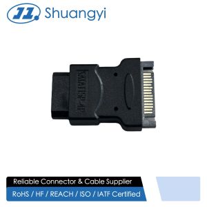 China SATA power adapter connector, 15 pin female to PCB edge card terminal, electrical signal power transmission for HDD, SSD, server, industrial control customization applications systems on sale