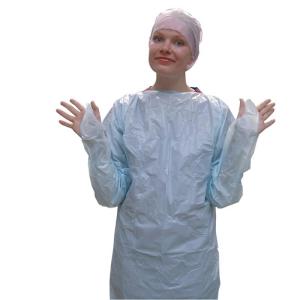 PE / CPE Plastic Disposable Isolation Gowns , Patient Surgical Gowns S-XL Size