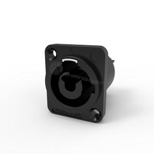 Ip65 3 Pin Female Waterproof Power Connector Black Output Outdoor Powercon