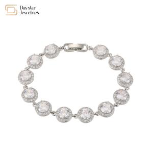 Women 18k Gold Bracelet Jewelry , Zircon Natural Diamond Bracelet