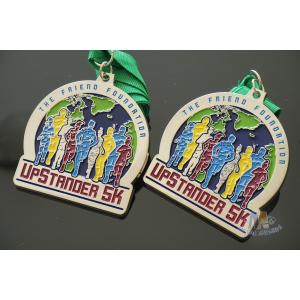 Quality Matt Silver Plating Custom Sports Medals / Upstander 5K Medal for sale