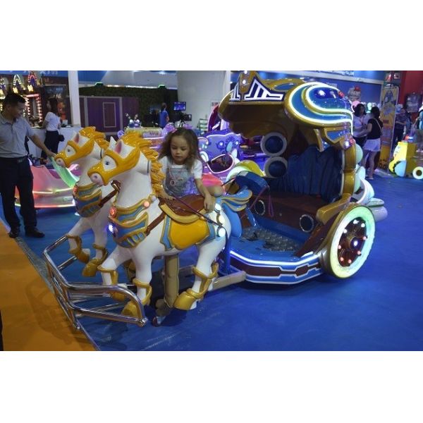 Kids Electric Animal Horse Ride Shopping Mall Battery Operated Horse Carriage