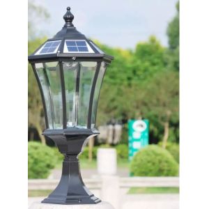 European Style Solar Pillar Lights Integrating Intelligent Illumination With