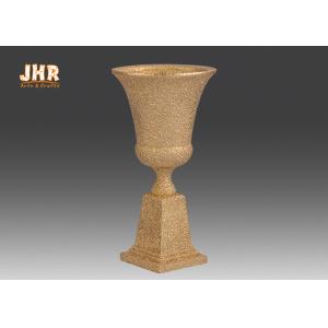 Classic Frosted Gold Fiberglass Urn Planters Centerpiece Table Vase Trophy Shape