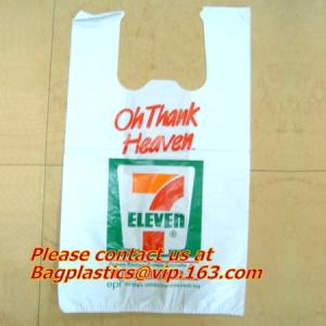 HDPE 100% virgin material transparent, t-shirt bags on roll, plastic t-shirt